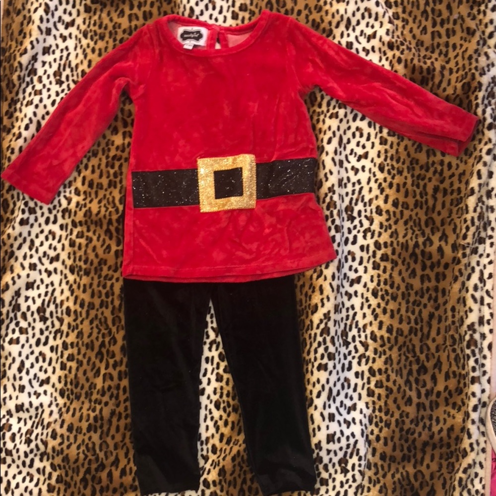 Mud pie Santa Claus Christmas outfit 12-18 months